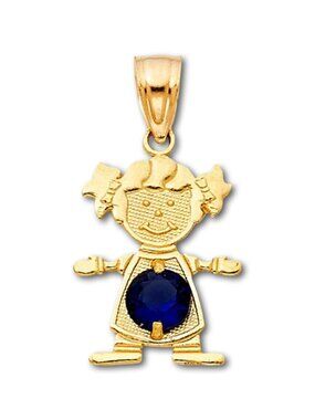 14k Solid Gold September Birthstone Charm By Tehrani Jewelry